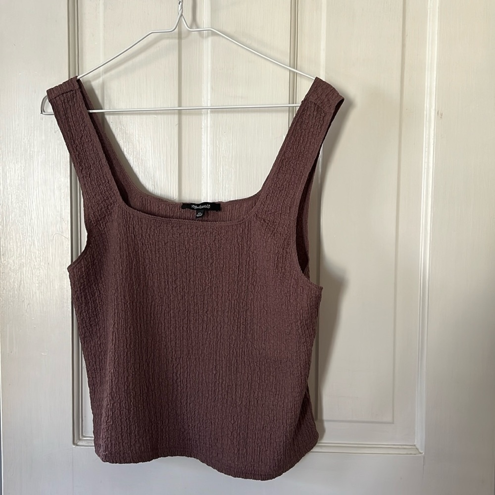 ✨madewell square neck textured top✨